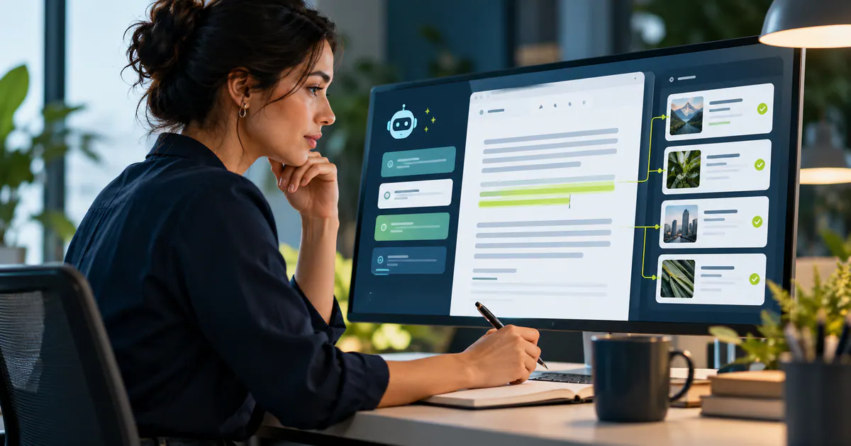 Marketing team planning where ai can support a marketing workflow—and where review still matters in a modern workspace.