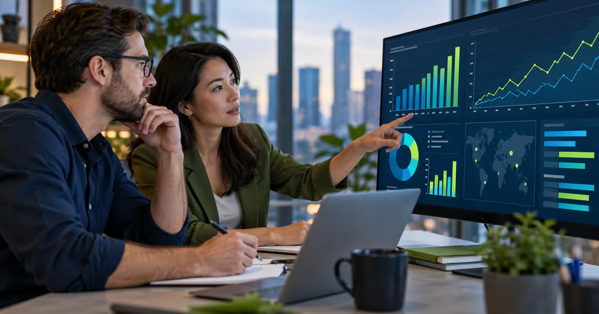 Marketing team planning report finance marketing without confusing activity with outcomes in a modern workspace.
