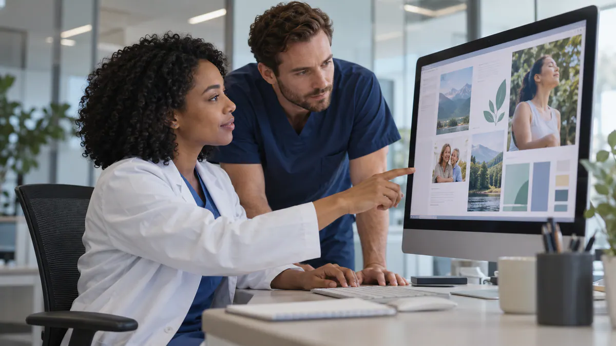 Team reviewing next steps for healthcare marketing claims: a pre-publication review guide.