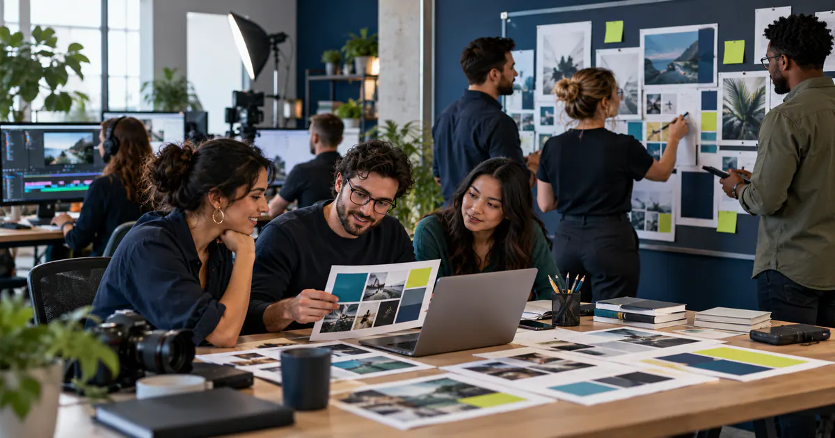 Marketing team planning white-label marketing fulfilment: a buyer’s scope checklist in a modern workspace.